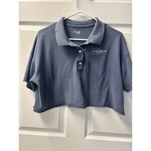 Aerie 90’s Inspired Cropped Navy Polo